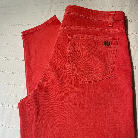 Michael Kors Izzy jeans cropped skinny size12 coral colour - Picture 1 of 7